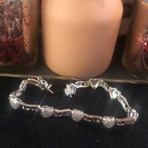 Sterling silver love and hearts bracelet